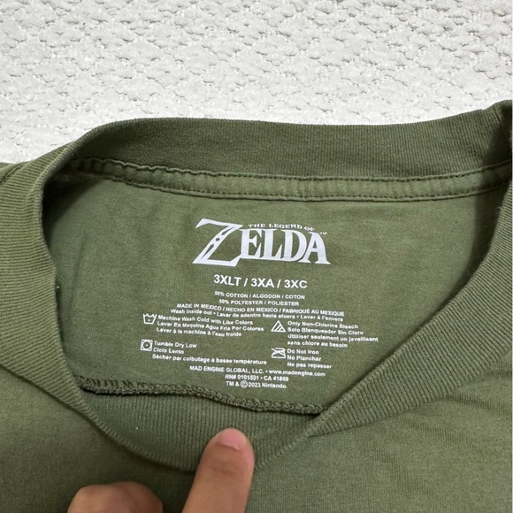 Zelda Breath of the Wild Tee Green Men's Size 3XLT - Picture 2 of 4